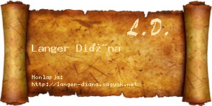 Langer Diána névjegykártya